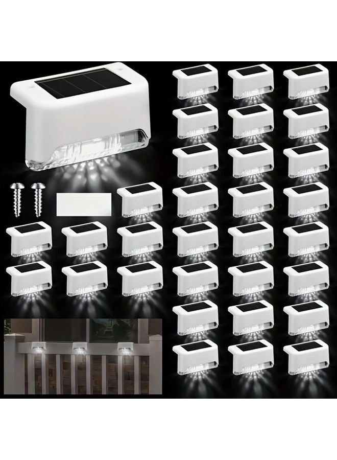 10pcs White Solar Outdoor Lights Wall Mounted LED For Garden Path Stairs - Image 1