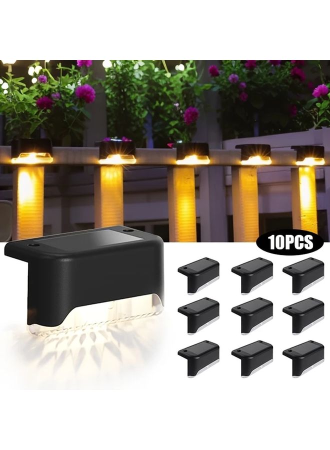 10pcs White Solar Outdoor Lights Wall Mounted LED For Garden Path Stairs - Image 2