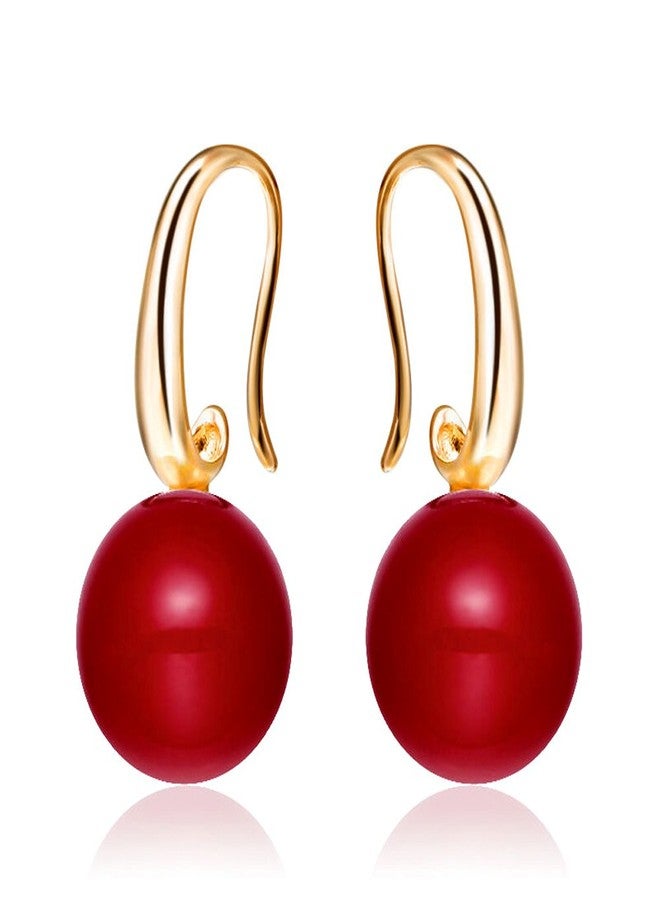 Merdia 4.1 Inches 12MM Charming Drops Pearl & Gold Earrings for Women | Simulated Pearl Hook Dangle Earrings for Women | Elegant Jewelry Accessories for Woman Fashion, Trendy Cute Prom Huggies Hoop Bridal Earring - Image 1