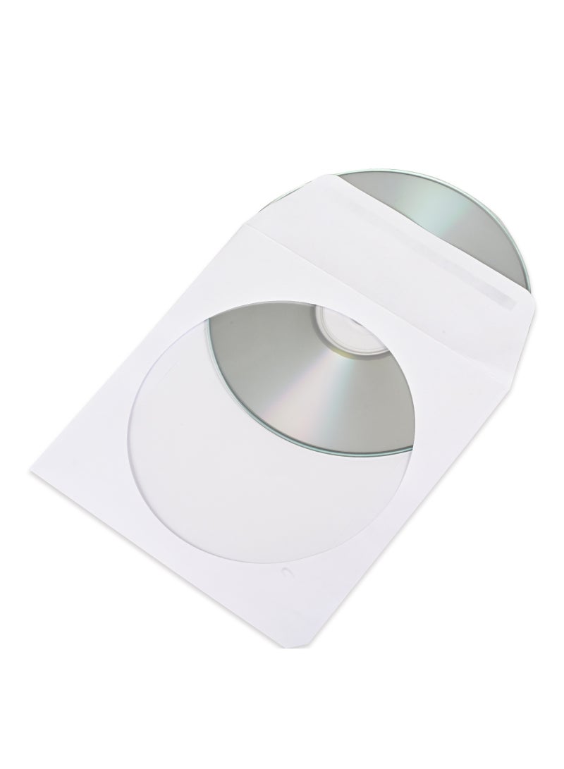 FIS Pack of 25 Pieces FIS CD White Envelopes Peel and Seal Size:125X125MM, 80 GSM - FSWE8021PW25 - Image 2