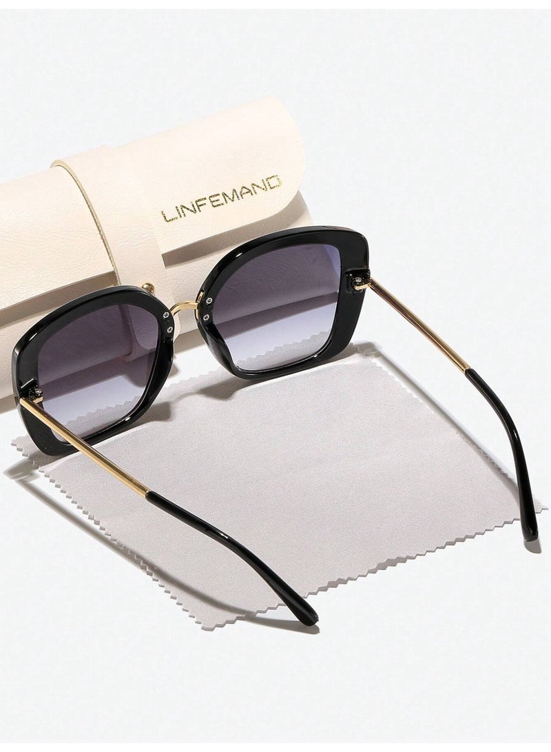LINFEMAND LINFEMAND Oversized Cat Eye Fashion Glasses  - Image 2