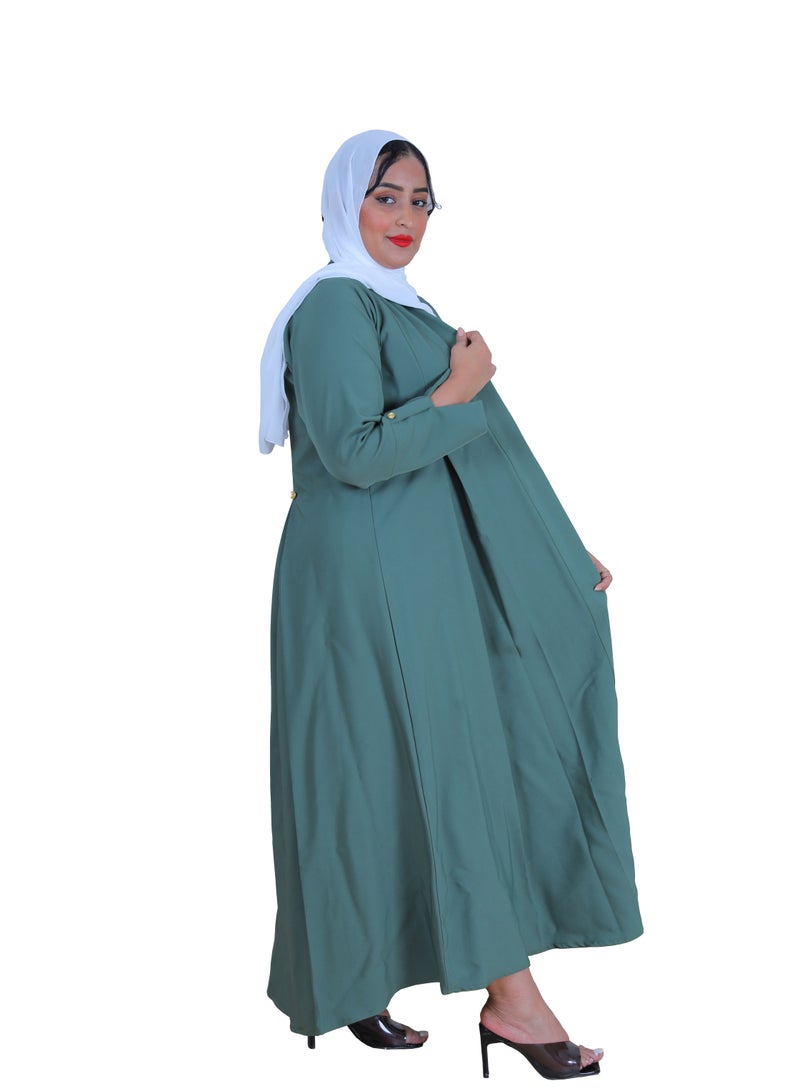 ماي سوق عباية عملية كريب باللون الأخضر تتلاءم مع بيئات العمل المختلفة - Image 1