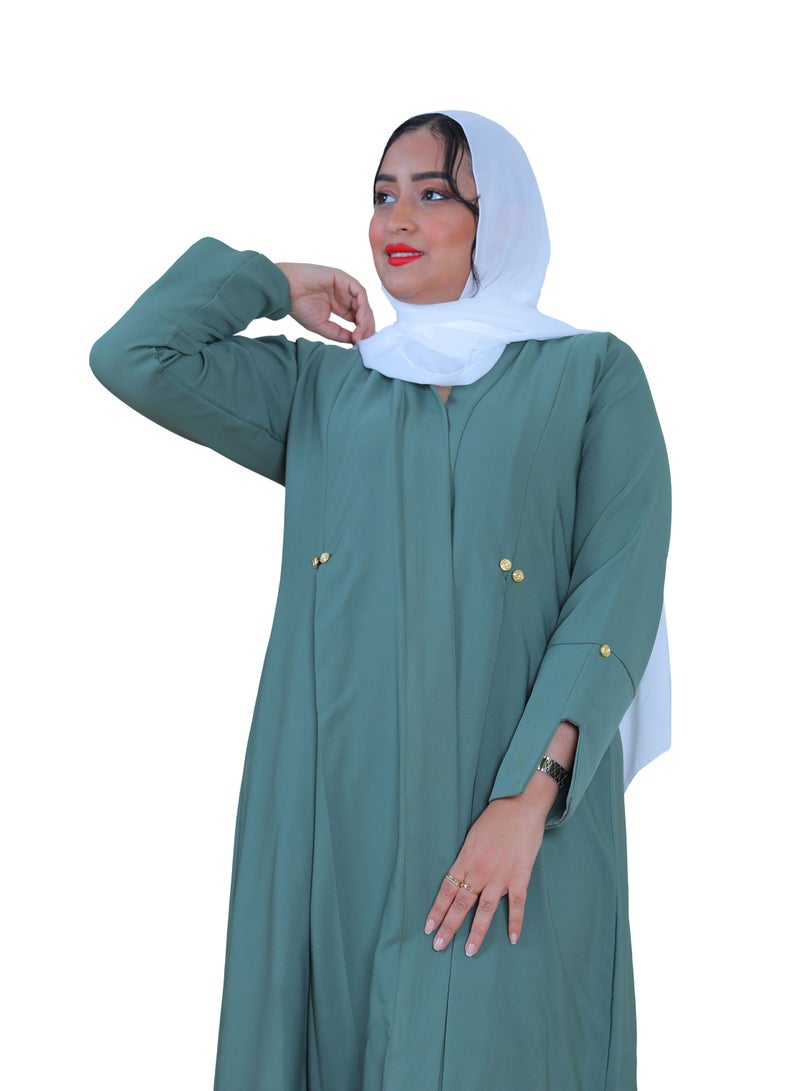 ماي سوق عباية عملية كريب باللون الأخضر تتلاءم مع بيئات العمل المختلفة - Image 4