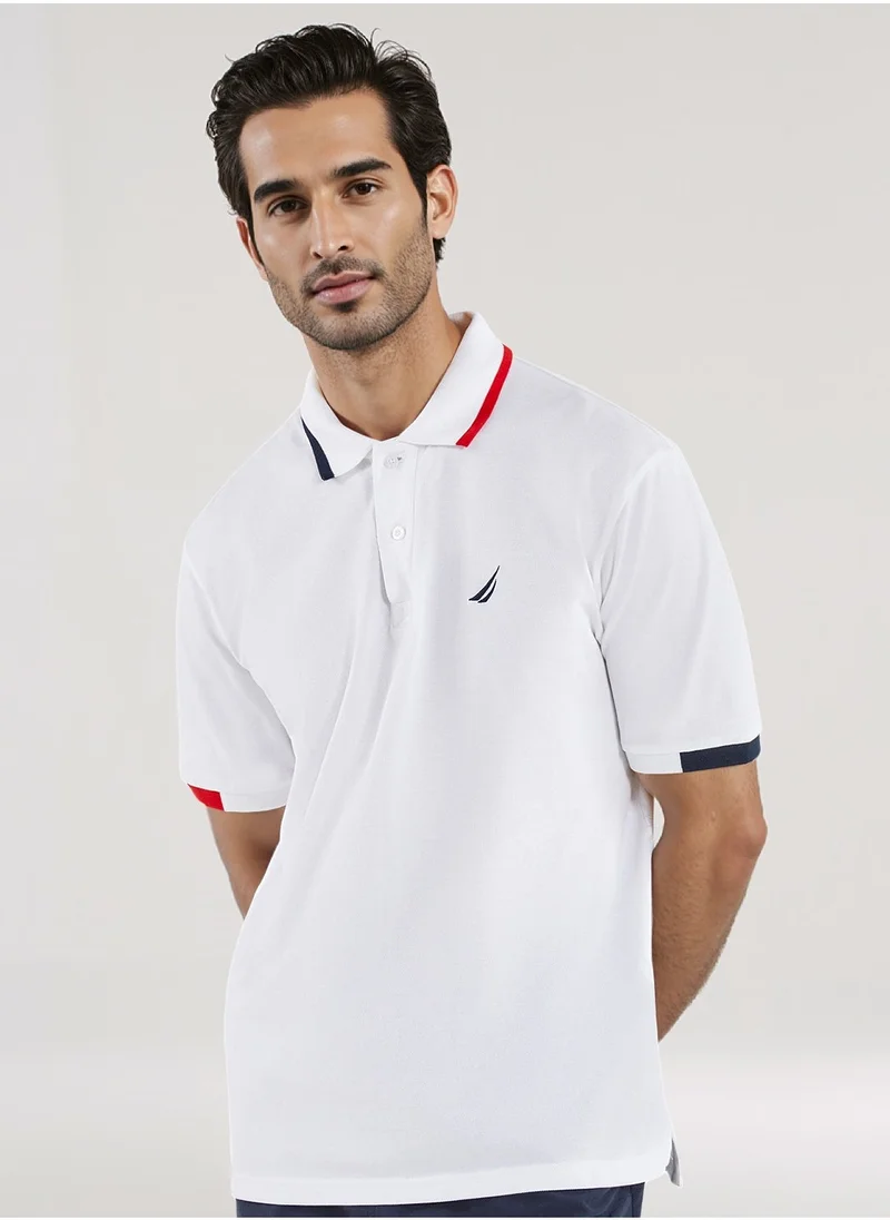 نوتيكا تيشيرت بولو قطن بريميوم بشعار مطبوع بقصة عادية