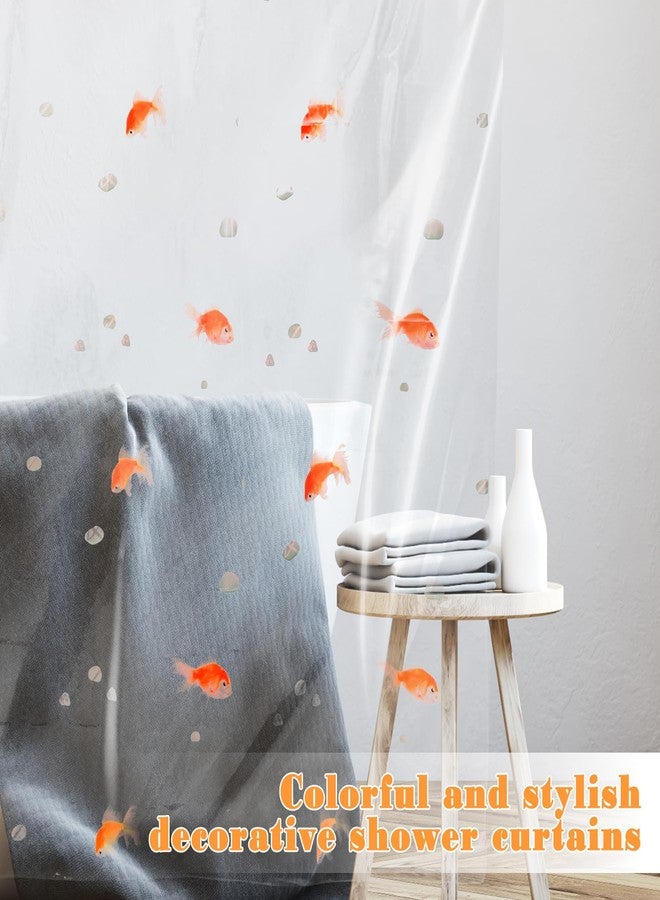Qulkws Goldfish Clear Shower Curtain Liner 72x78 Inches Waterproof PEVA Lightweight Bath Fashion Shower Curtain Cute Bathroom Showers Liner with 12 Grommets Hooks for Bathroom Bathtub Decor - Image 5