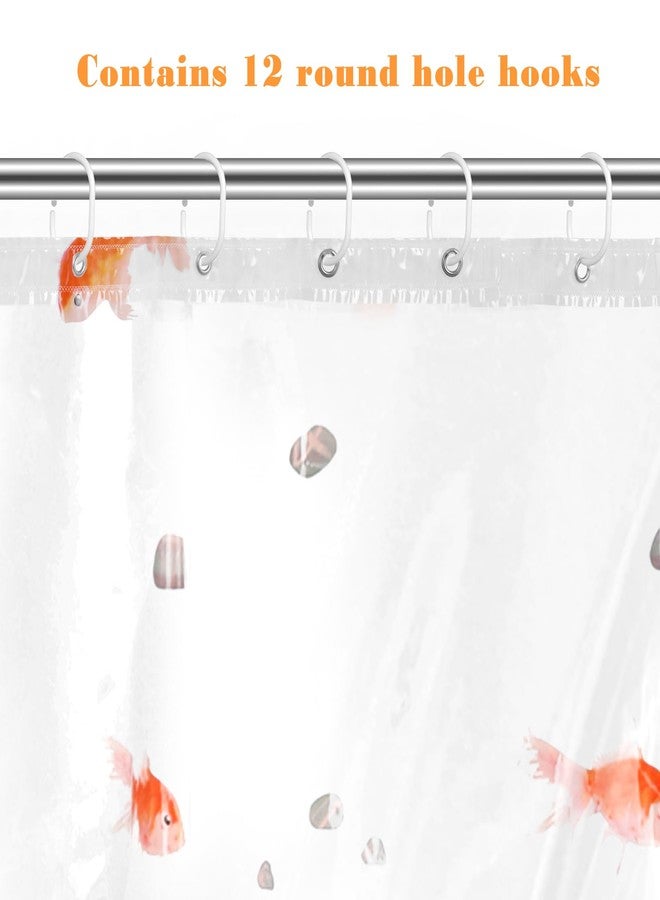 Qulkws Goldfish Clear Shower Curtain Liner 72x78 Inches Waterproof PEVA Lightweight Bath Fashion Shower Curtain Cute Bathroom Showers Liner with 12 Grommets Hooks for Bathroom Bathtub Decor - Image 4