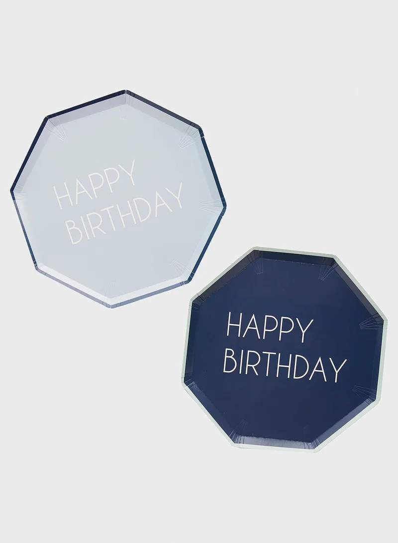 Ginger Ray Happy Birthday Paper Plates