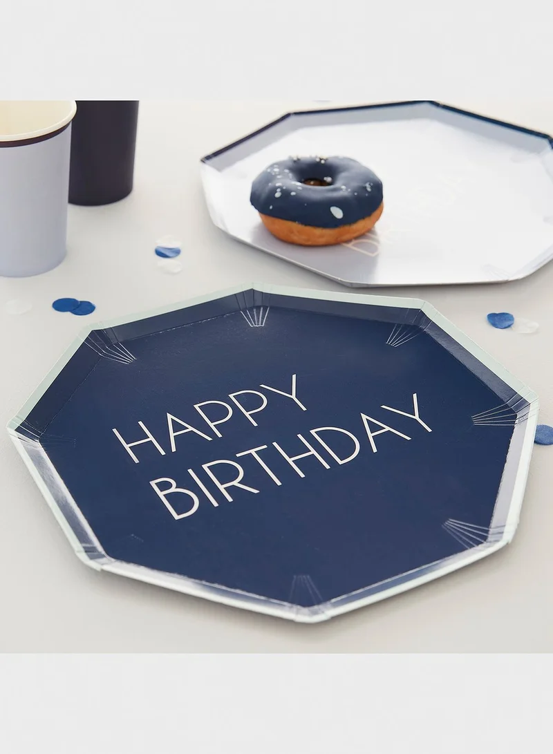 Ginger Ray Happy Birthday Paper Plates