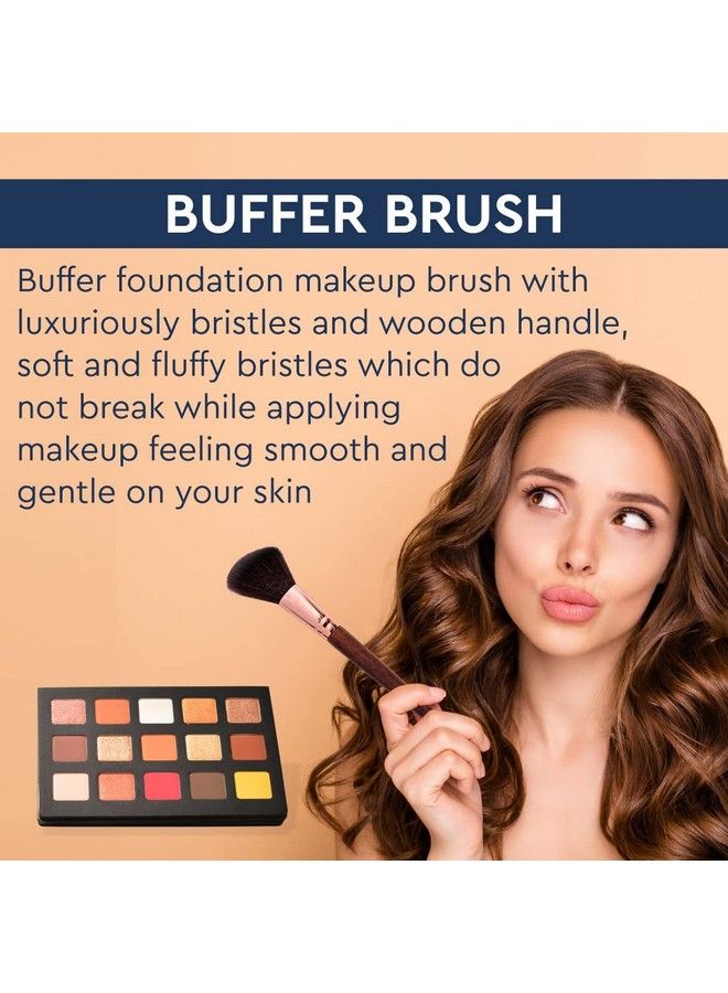 GUBB Buffer Foundation Brush For Face Makeup ; Stippling Brush ; Wooden Makeup Brush Single - Image 4