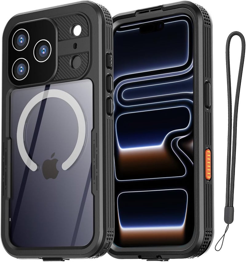 ايه اي كيس غطاء المضاد للماء لهاتف iPhone 17 Pro مع دعم MagSafe، مقاوم للماء والثلوج/الغبار/الصدمات، معتمد IP68، حماية كاملة للجسم 360 درجة، محكم الإغلاق تحت الماء لهاتف iPhone 17 Pro_2. - Image 1