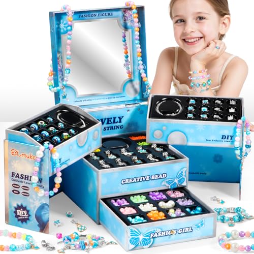 BLmukce Charm Bracelet Making Kit for Girls Ages 812 DIY Jewelry Making Kit Craft Set with Beads Charms Necklace Kit Birthday Christmas Gift for Kids 46 7 8 Years Old Girl - Image 1