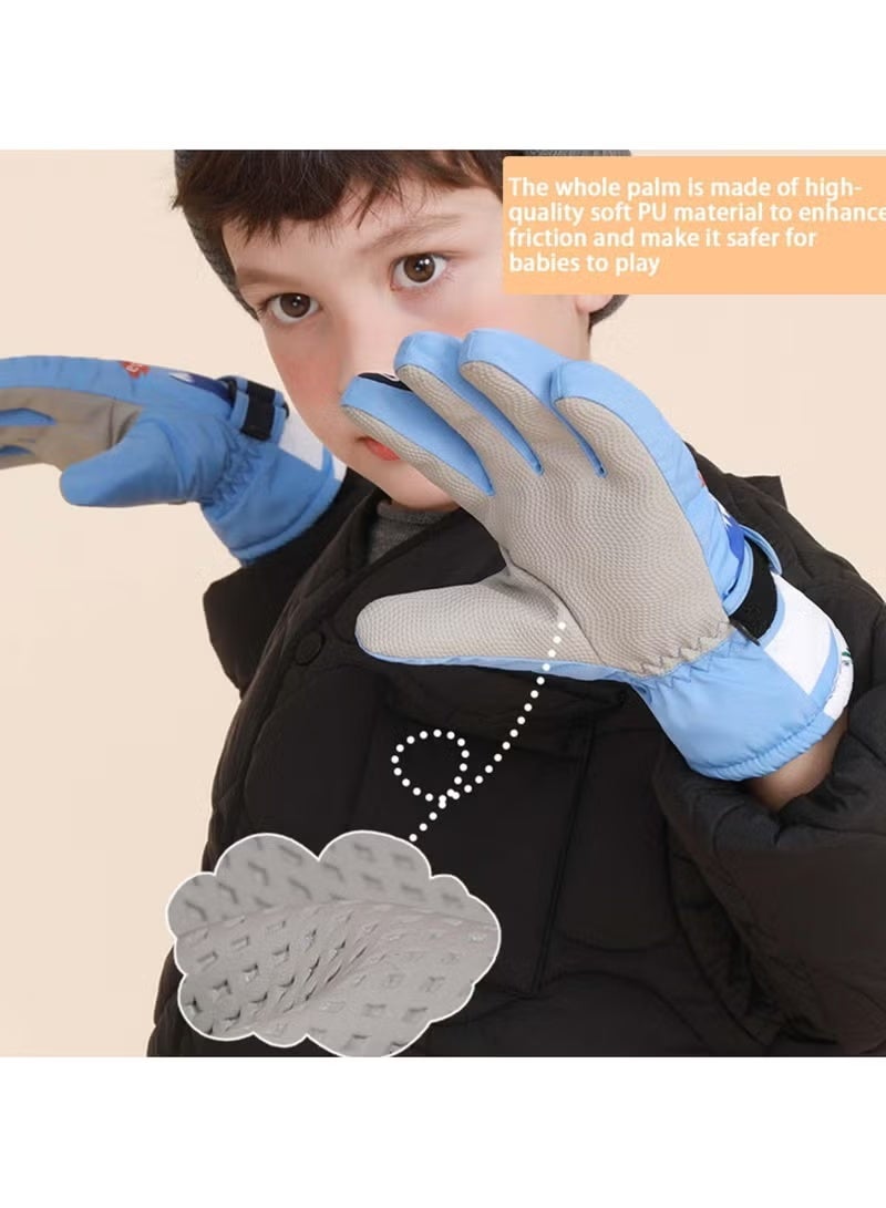 2 Pieces Snow Gloves for Children, Waterproof Warm Winter Snow Gloves for Children, Windproof Snowboard Winter Warm Cold Weather Ski Gloves Cycling Skiing Sport Gloves for 6-12 Boys Girls - Image 4