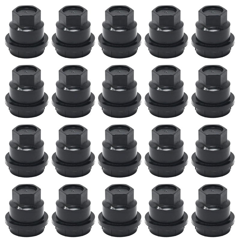 DUZFOREI Lug NUT Covers Cap 20 Pcs 15661036 Replacement for Chevrolet S10 Blazer GMC Jimmy Sonoma Replaces 5605063 5605208 5605040 5605116 Black