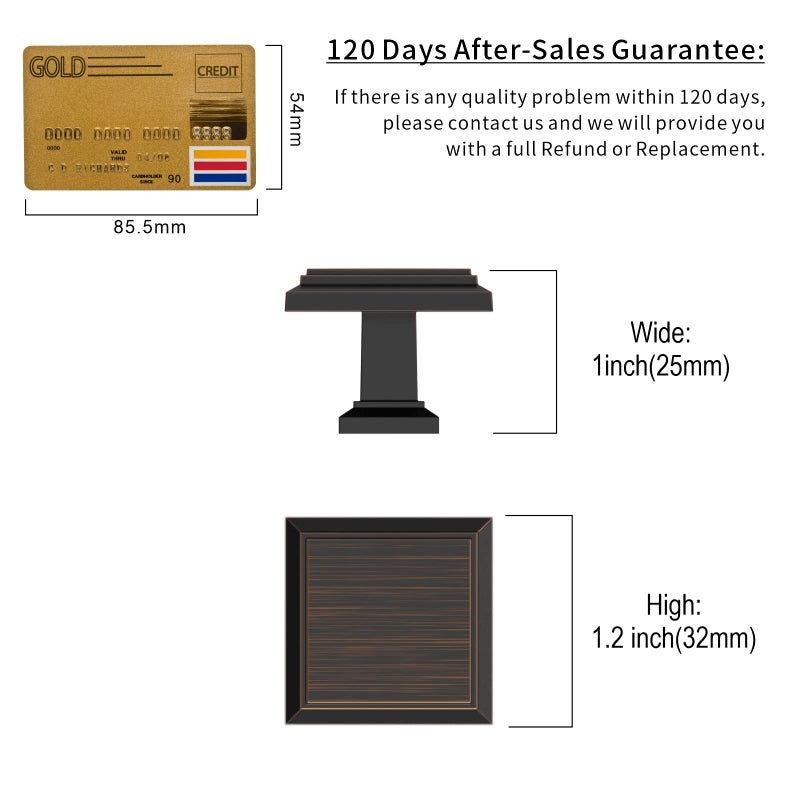 Amerdeco 10 Pack 1.3 Inch(32Mm) Cabinet Knobs, Oil Rubbed Bronze For Dresser & Bathroom Cabinets Zh0001Orbk - Image 3