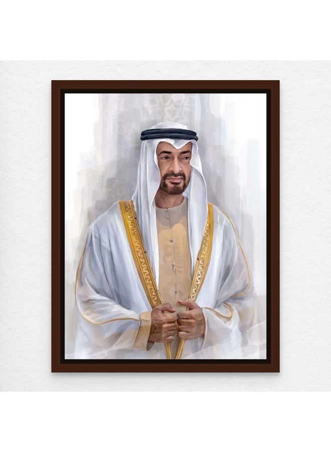 آرت دیکور  ديكور فني مؤطر قماش صورة الشيخ محمد بن زايد بن سلطان آل نهيان طباعة مكتب جدار الفن غرفة المعيشة المنزلي غرفة نوم مكتب قماش طباعة - Image 1