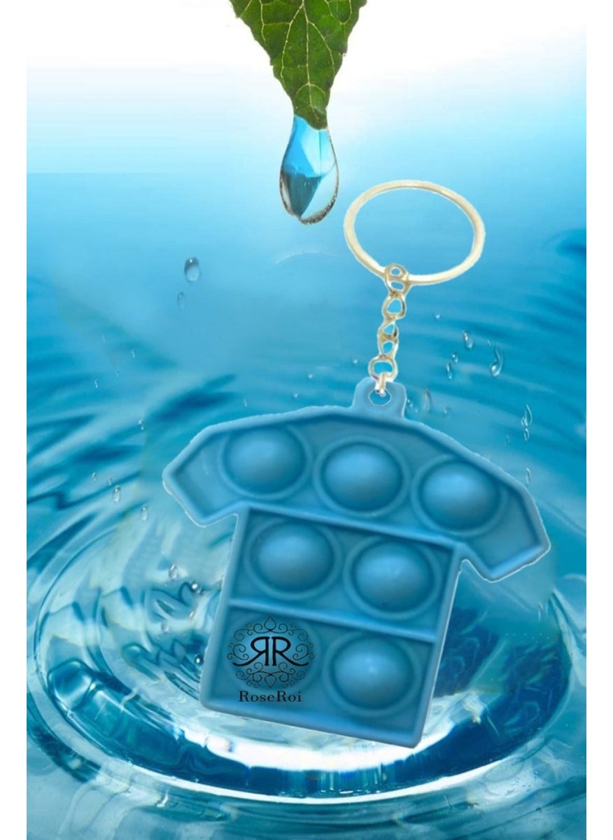 HYD - Pop It Push Bubble Fidget Keychain T-Shirt Popit Stress Relief Keychain Toy - Image 1