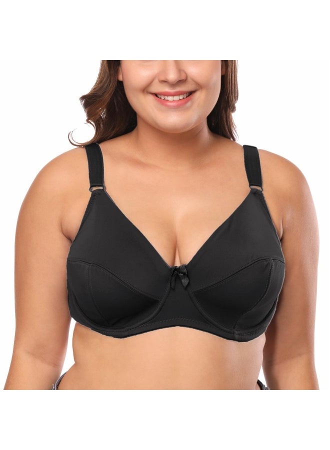 Women Underwire Bra Plus Size Bras Full Coverage Non Padded Brassiere Minimizer Underwear 36-52 D E F Cup 