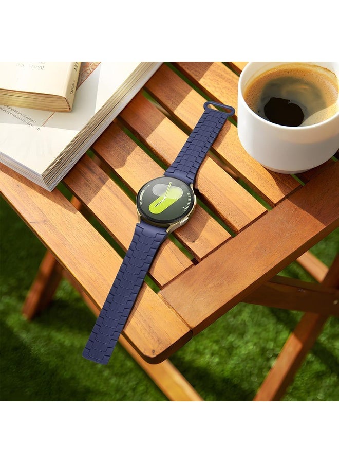 BURAQ For Samsung Galaxy Watch 7 / 6 / 5 Magnetic Silicone Watch Band(Blue+Black) - Image 5