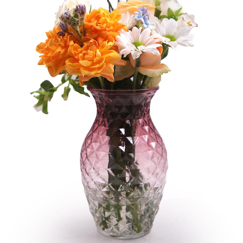 OFFIDIX Vase for Flowers Small Glass Vases for Home Decor Table Centerpieces Living Room Bedroom Bookshelf Kitchen Modern Office Wedding Decoration Vintage Flower Vases Red White - Image 1