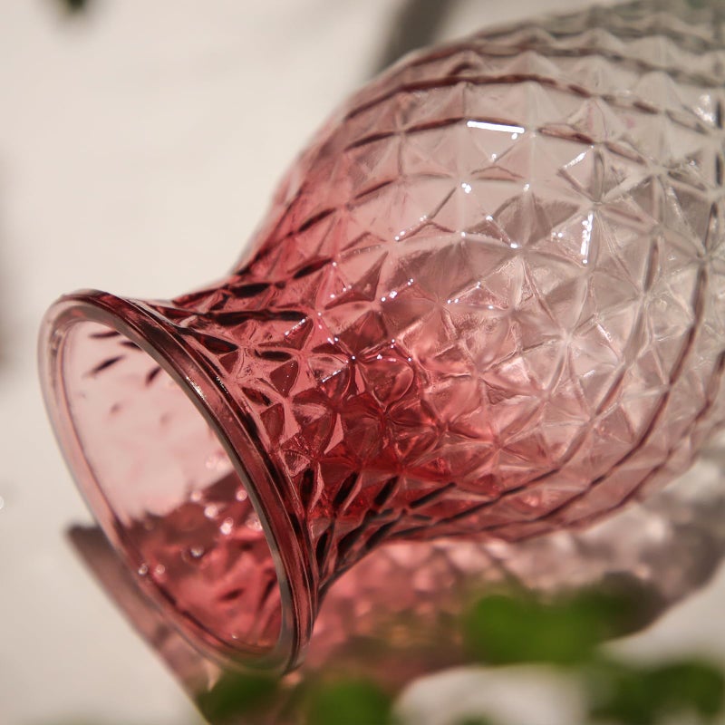 OFFIDIX Vase for Flowers Small Glass Vases for Home Decor Table Centerpieces Living Room Bedroom Bookshelf Kitchen Modern Office Wedding Decoration Vintage Flower Vases Red White - Image 5