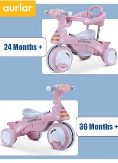 4 in 1 Kids Tricycle – Adjustable Push Handle & Sun Canopy, Safety Fence, Parental Control & Music – Perfect Baby & Toddler Ride-On Toy, Bicycle for Kids, Ages 1-6 (Pink) - pzsku/Z175EDA210C388549E198Z/45/_/1731999353/f9c43d12-1000-4b4a-a219-34ee8e534fe9