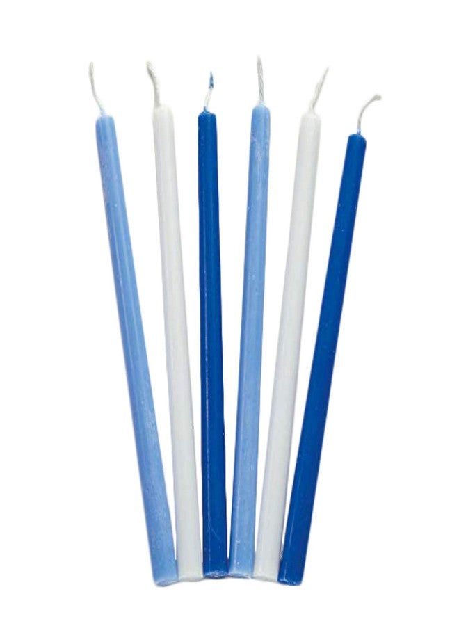 Rite Lite Judaica Chanukah Candles Set -- 45 Deluxe Frosted Blue and White Hanukkah Candles for Menorah - Image 2