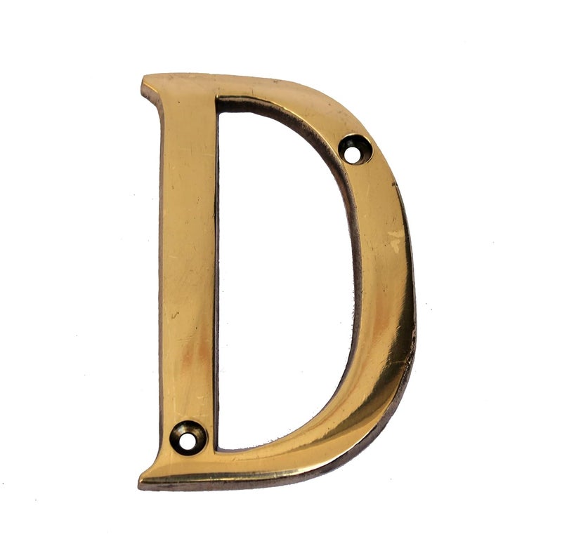 ESPLANADE - Brass House Hotel Door Name Alphabets - Wall Door Plaque Letter Alphabet - 3" Inches - Golden ("D" Alphabet) - Image 1