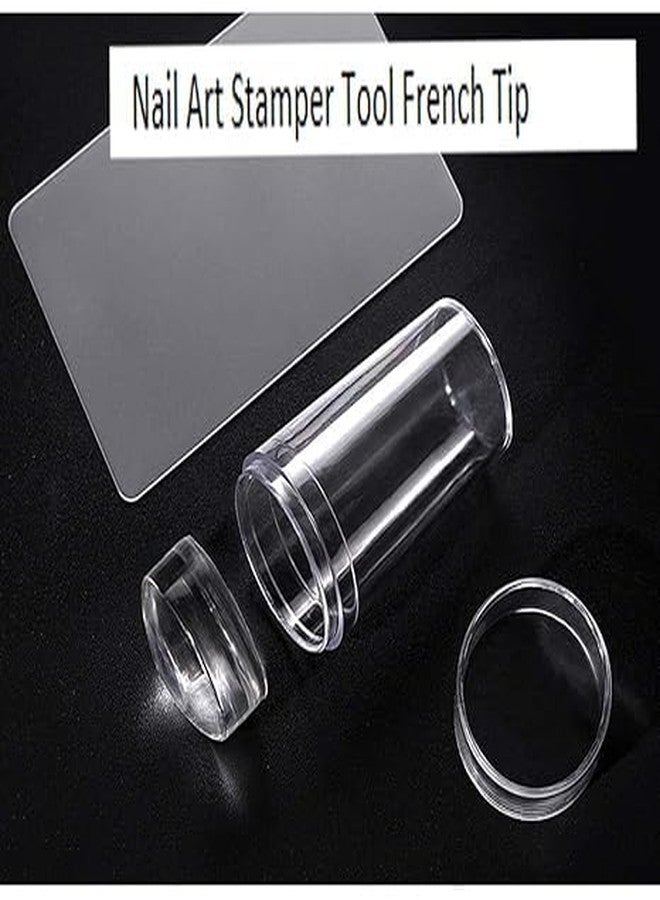 m trading Nail Art Stamper, Clear Silicone Stamping Jelly with Scraper, Transparent Visible Body, No Misplacement for DIY Nail Decor, Home Manicure Starter Tool Salon, French Tip Stamp, 200-Time Using (Clear) - Image 2