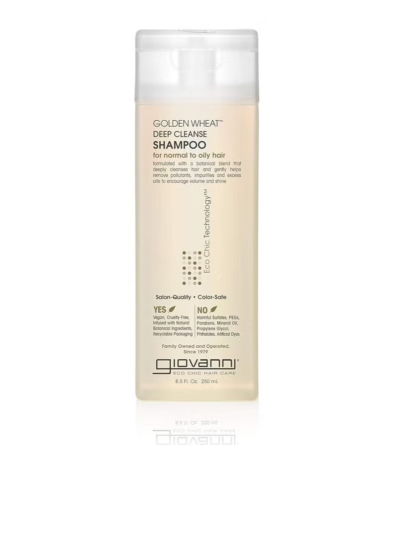 GIOVANNY Giovanni Golden Wheat Deep Cleansing Shampoo, 8.5 oz. Enriched with plant oils, it removes excess oil from normal to oily hair. Sulfate and paraben free. - Image 1
