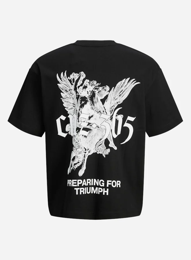 جاك اند جونز تيشيرت بقصة مريحة وطبعة جرافيك