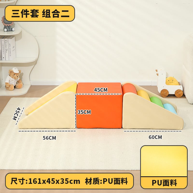 Soft Package Combination Household Kidsren'S Climbing Frame Kindergarten Sensory Training Equipment Baby Soft Package Slide Climbing Stairs - Image 1