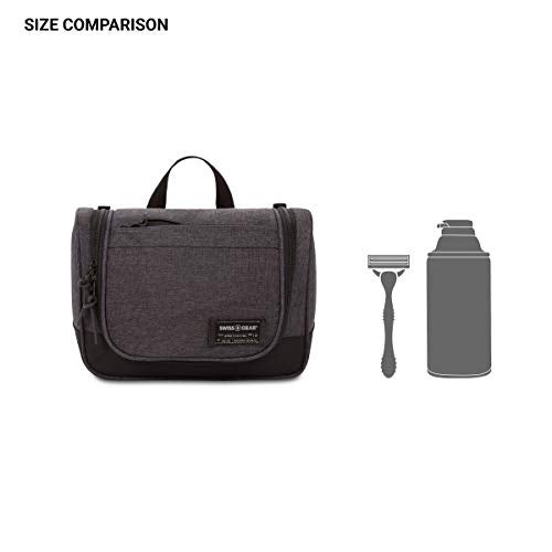 SWISSGEAR حقيبة أدوات التجميل من سويس جير، حقيبة سفر كبيرة للرجال والنساء، منظمة سفر لأدوات الحمام، الصالة الرياضية، وأدوات الاستحمام، رمادي هيثير - Image 5