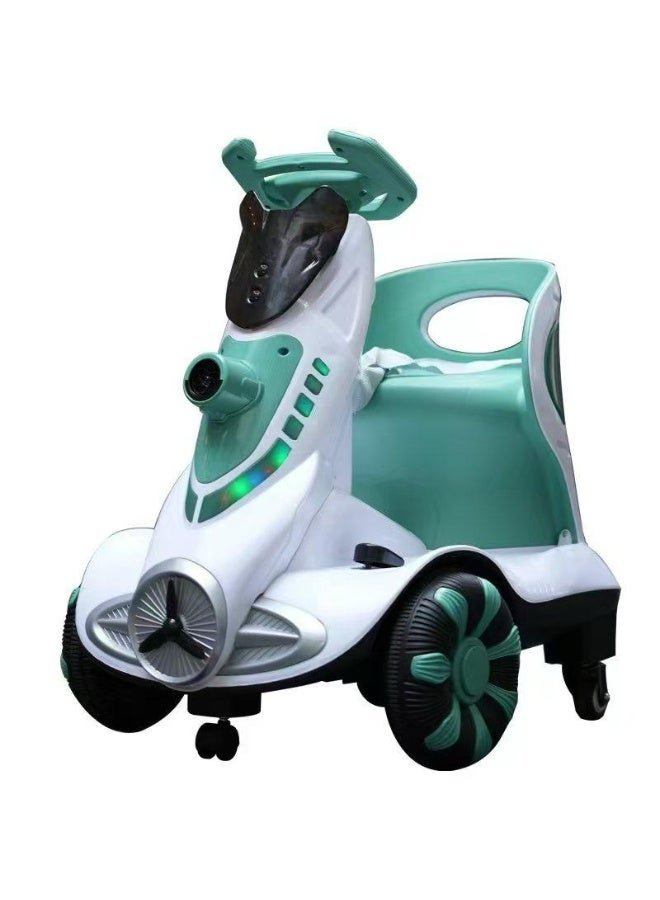 البدر سكوتر كهربائي للأطفال مع قاذف فقاعات ببطارية بقوة 6 فولت، ألعاب ركوب للأطفال، سكوتر الهبة باربع عجلات مع محركات مزدوجة، سكوتر مع جهاز تحكم عن بعد, سكوتر التريند مؤثرات صوتية وأضواء من البدر - Image 1