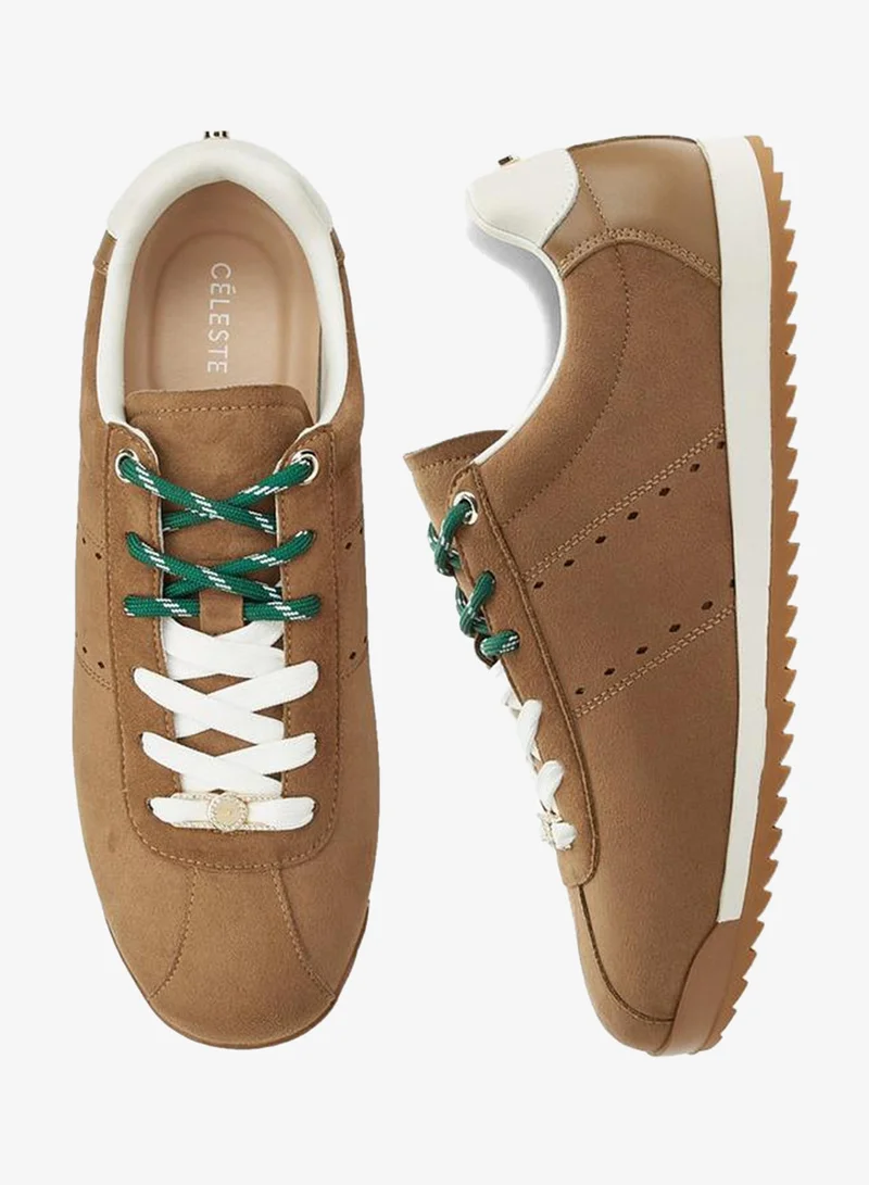 Celeste TAN Women Lace-Up Ankle Sneakers for Women | Best Price UAE