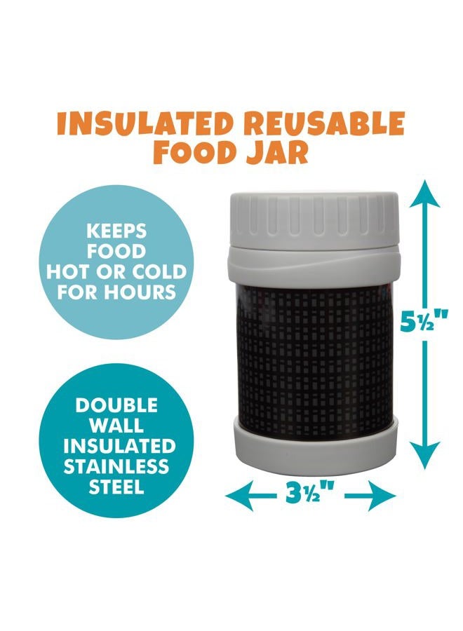 Bentology Stainless Steel Insulated Lunch 13 oz Jar for Kids –Large Leak-Proof Storage Container for Hot & Cold Food, Soups, Liquids - BPA Free - Fits Most Lunch Boxes and Bags - Black - Image 3