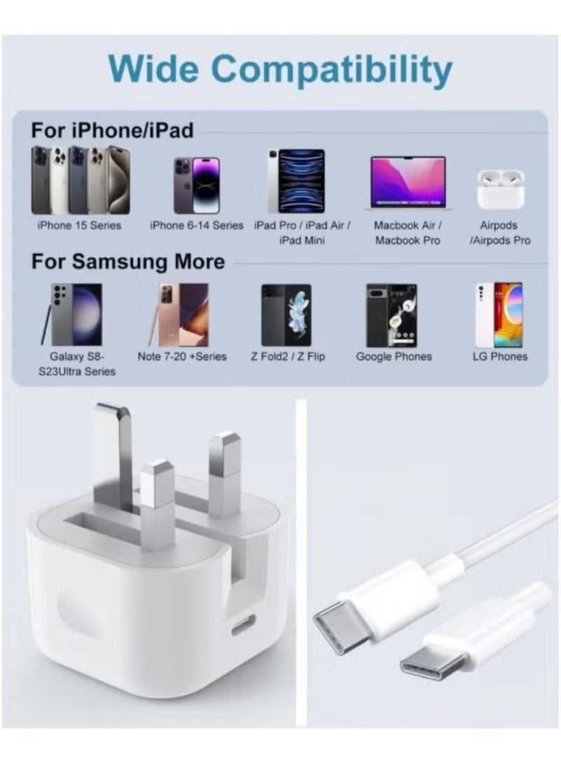 Bin Kamil 35W Super Fast Charger USB-C with Cable Type C to C [ 2 in 1 ] for iPhone 16 / 15 Pro max/15 Pro/15 plus/15, Samsung S24 and all USB C mobiles / Tabs - Image 2