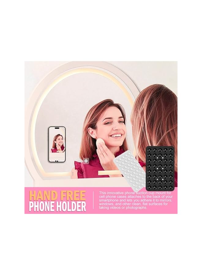 Green Tiger Double Sided Silicone Suction Cup Cell Phone Cradle for Mobile Phones and Tablets, Strong Grip Holder for Selfie Videos, Makeup, Fitness, Bathroom, Kitchen, Office, Car (2 Pack, Black+Transparent) - Image 5