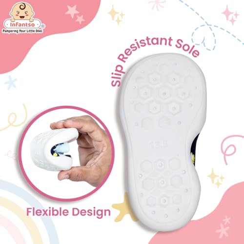 Infantso Candy Lace Anti-Skid Cotton Baby Socks Shoes with Lightweight Soft Sole for New Born 0-2 Years, Ankle Socks for Infants Shower Gifts, Walking Baby Sneakers 18-24 M - Image 4