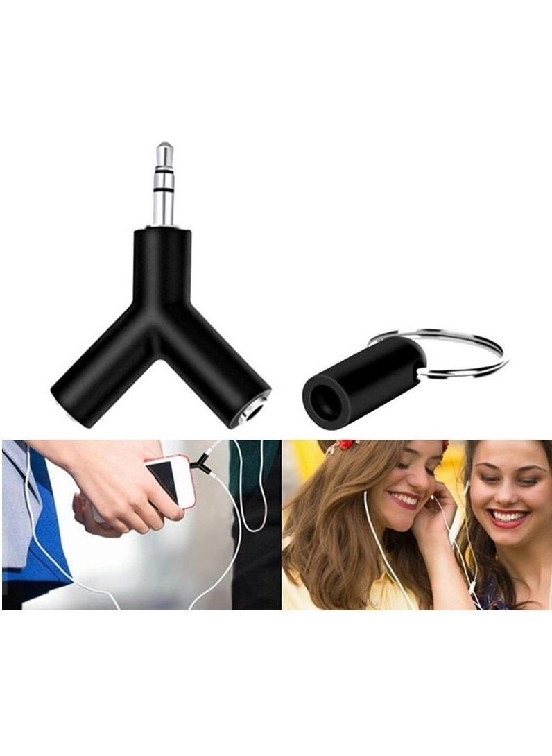 Temiz Pazar Clean Pazar 3.5 mm Headphone Stereo Multiplexer Coupler Switch Splitter Keychain Adapter  - Image 4