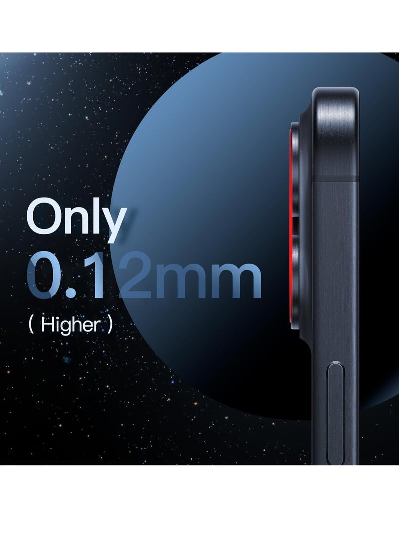 إلترازون واقي عدسة الكاميرا متوافق مع هاتف iPhone 15 Pro Max، غطاء حلقة من الزجاج المقوى بتغطية كاملة 9H، لوحة معدنية غير لامعة، حافظة مضادة للخدش، مقاومة للغبار، خفيفة الوزن - Image 4