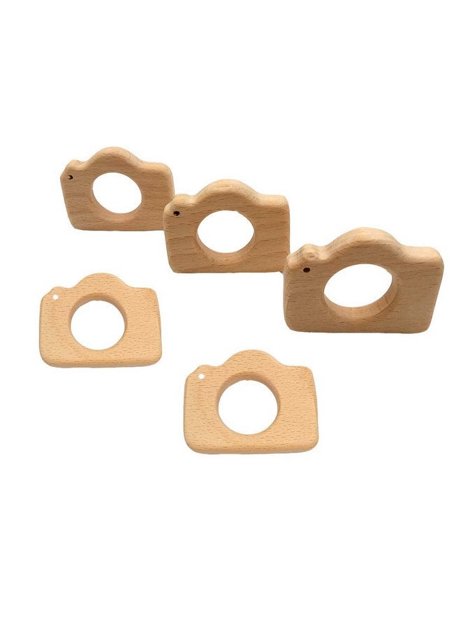 Alenybeby Lovely Cartoon Wood Camera Teether Toys Pure Natural Animal Teething Shape Beech Wooden Handmade Pattern Accessory DIY Jewelry Making Necklace Pendant (10pcs) - Image 1
