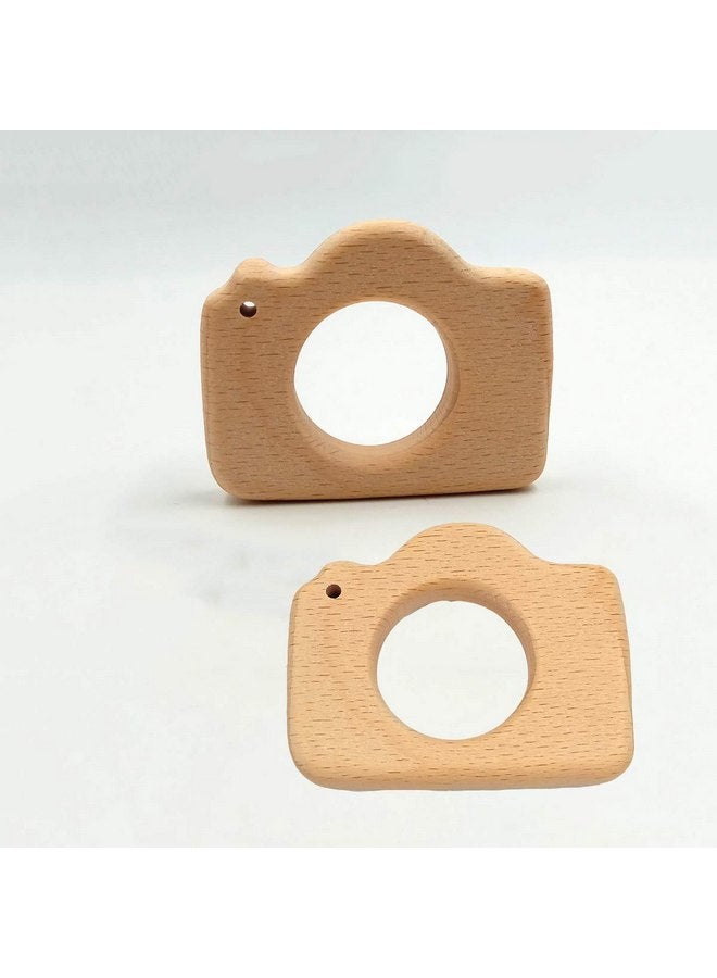 Alenybeby Lovely Cartoon Wood Camera Teether Toys Pure Natural Animal Teething Shape Beech Wooden Handmade Pattern Accessory DIY Jewelry Making Necklace Pendant (10pcs) - Image 3