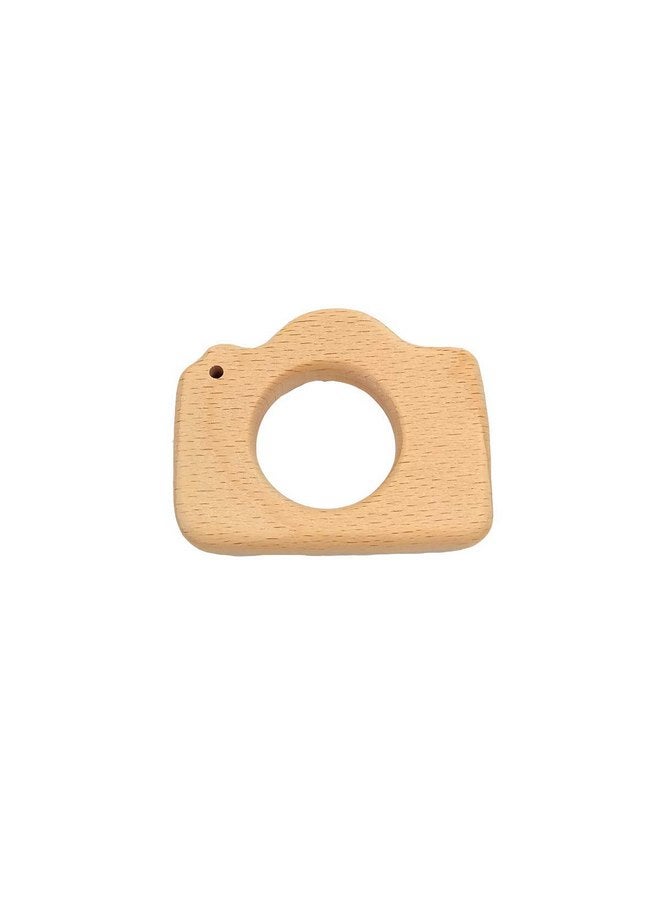 Alenybeby Lovely Cartoon Wood Camera Teether Toys Pure Natural Animal Teething Shape Beech Wooden Handmade Pattern Accessory DIY Jewelry Making Necklace Pendant (10pcs) - Image 2
