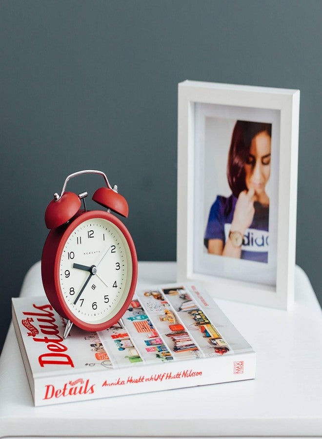 NEWGATE® Charlie Bell Echo alarm clock | Modern take on classic twin bell clock | Red | Easy to read numbers | Ideal for bedside, desk or shelf | Modern retro bedroom & office accessory - Image 5
