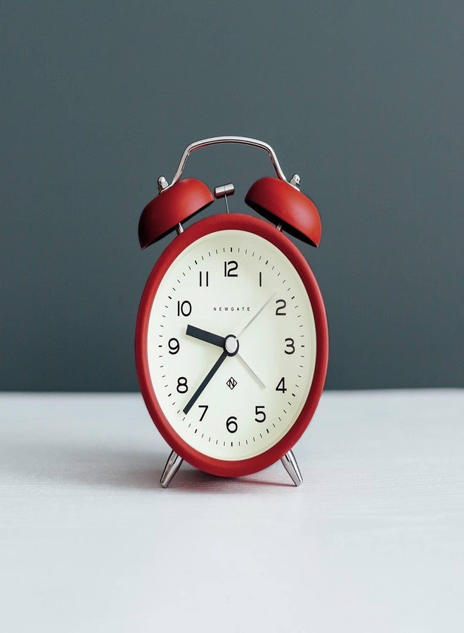 NEWGATE® Charlie Bell Echo alarm clock | Modern take on classic twin bell clock | Red | Easy to read numbers | Ideal for bedside, desk or shelf | Modern retro bedroom & office accessory - Image 3
