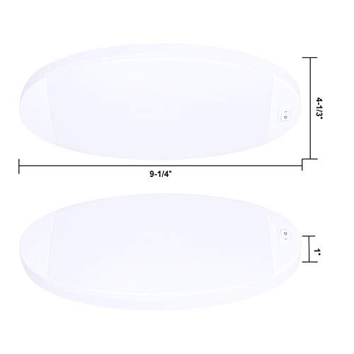 Facon 12V LED RV Dome Light, Length: 9-1/4'', DDS01-608-CW, Large Oval Pancake Light, 12Volt Interior Ceiling Dome Light with On/Off Switch, for RV Motorhomes Camper Caravan Trailer Boat - Image 5