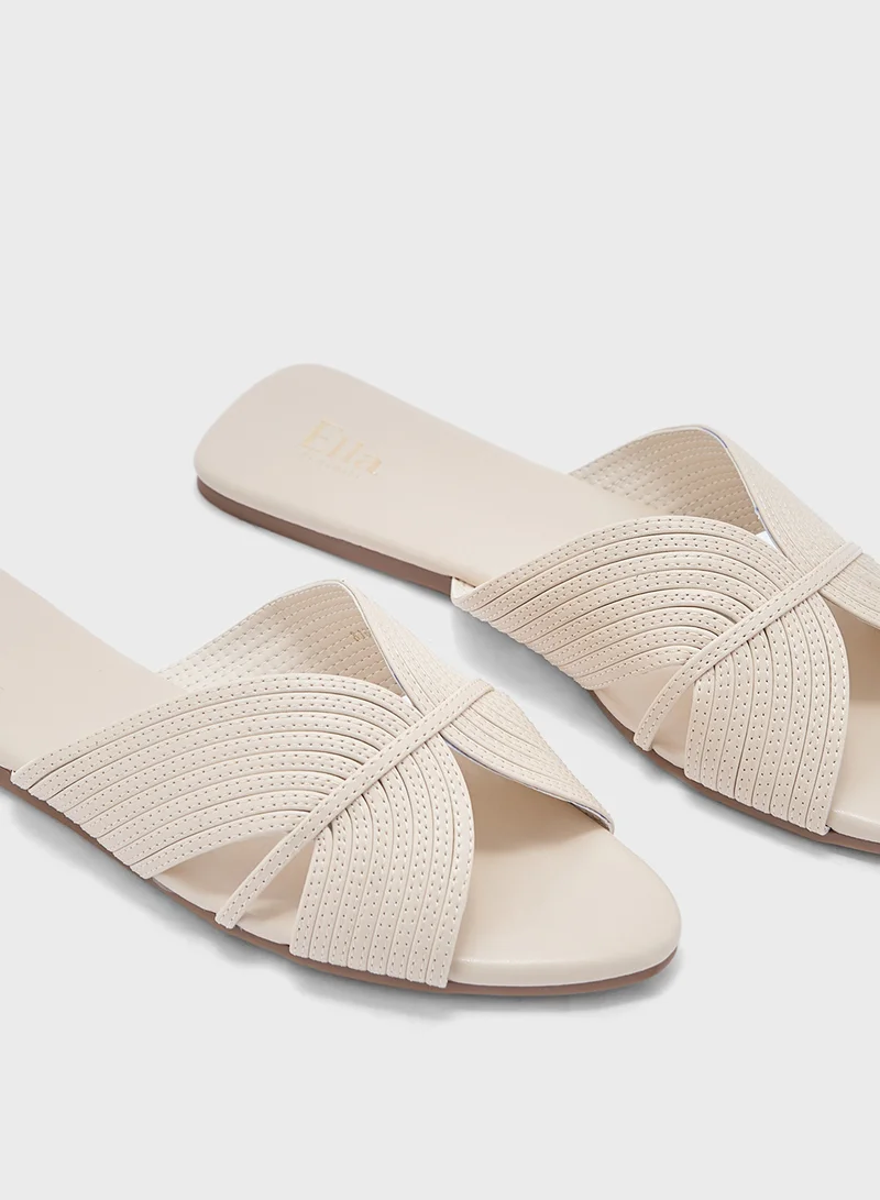 ايلا Stitch Detail Flat Sandal