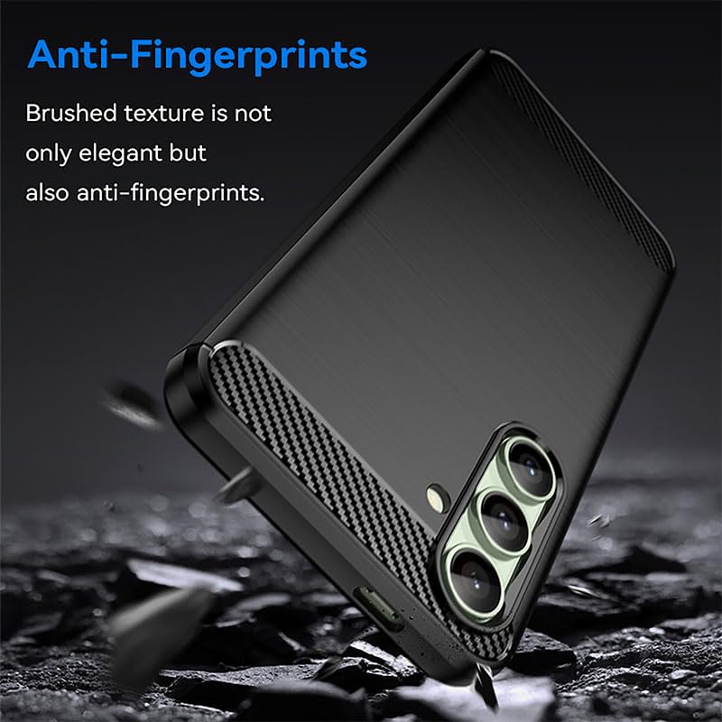 Osophter for Galaxy S24 FE Case: with 2pcs Screen Protector Shock-Absorption Flexible TPU Rubber Protective Cover for Samsung Galaxy S24 FE Phone Case(Black) - Image 5