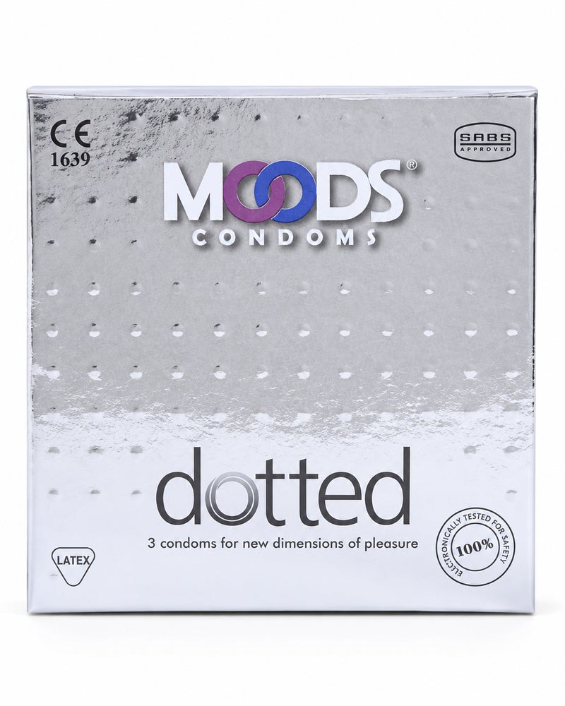 Dotted Textured Condoms, Lubricated Natural Latex Barrier Protection, Pack of 3