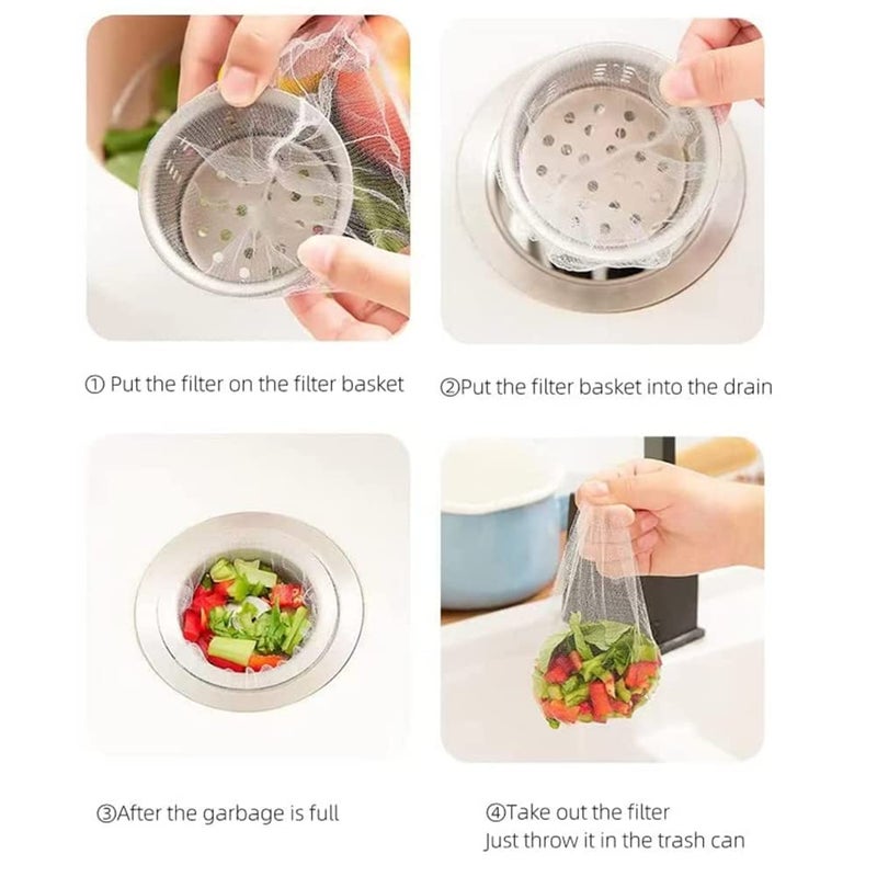 Kofati Kitchen Sink Strainer Mesh Bag- 30 PCS Disposable Mesh Sink Strainer Bags- Sink Net Strainer Filter Bags for Sink Drain for Collecting Kitchen Food Waste Leftover Garbage - Image 3